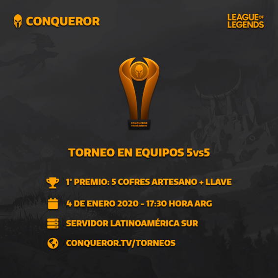 ConquerorLATAM's tweet photo. Estimados conquistadores abrimos oficialmente las inscripciones al torneo de League of legends.
🏆Están todos invitados a participar de este torneo🏆 

😉No te lo pierdas 

Para mas información👇
https://t.co/XhS72abnaM https://t.co/TCiVqoXf67