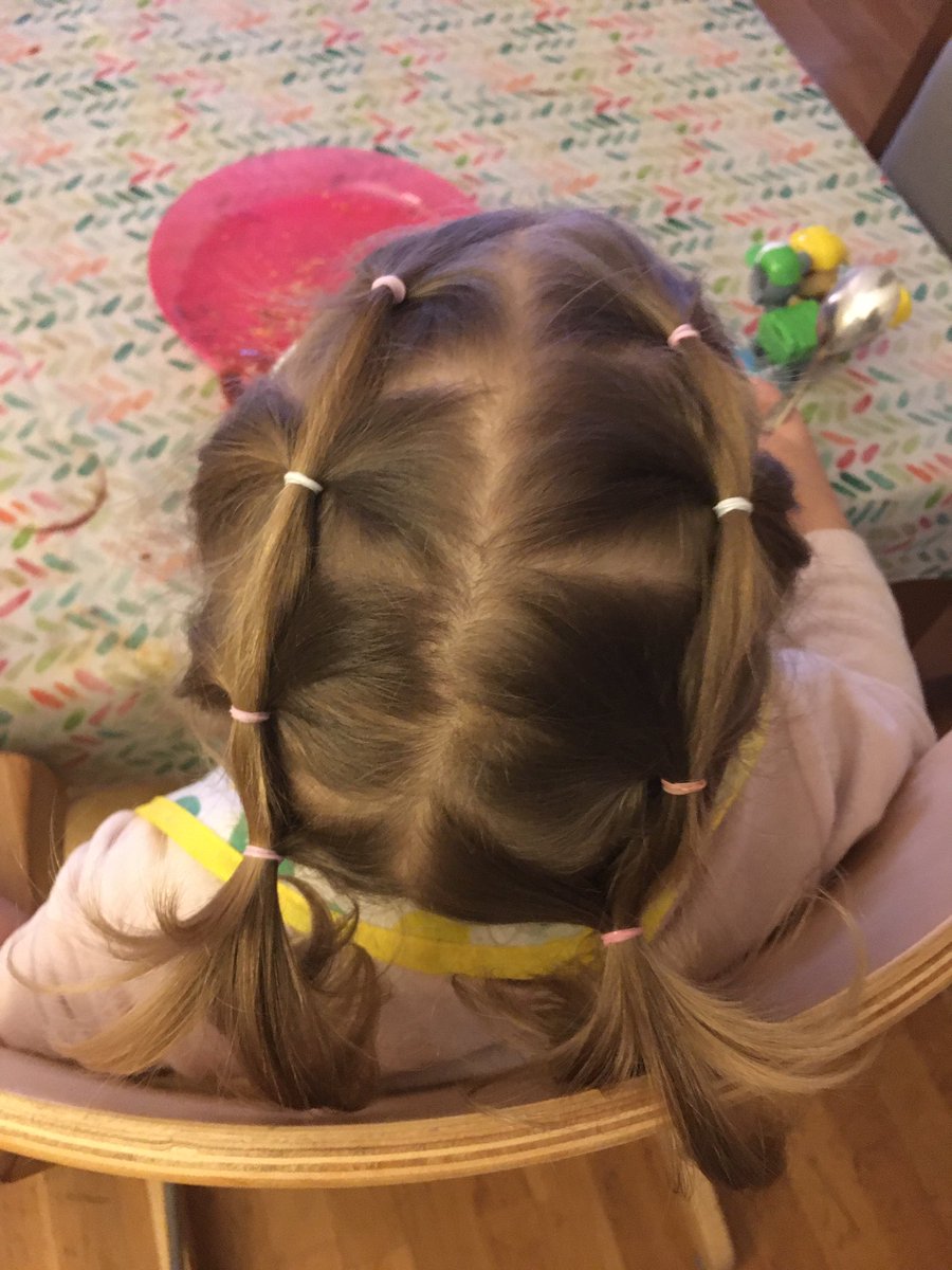 Alba Curioso azul on Twitter VaneGaBa A mi hija le gusta desde el año y medio que ya se ve los peinados y le gusta se ha vuelto muy presumida Le hago este tipo de peinados con muchas coletas con gomitas y va tan feliz por si te ayuda como idea
