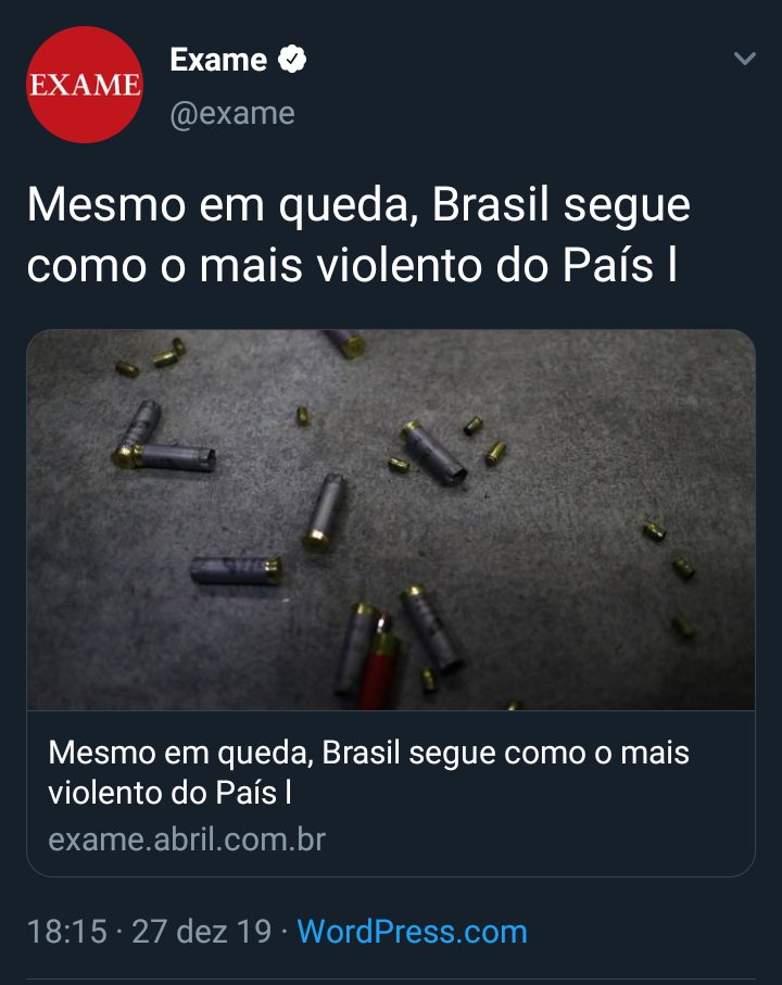 "William Bonner se CONFUNDI"

"Brasil segue como o mais violento do PAÍS"

Esse é o nível da nossa imprensa! 👎