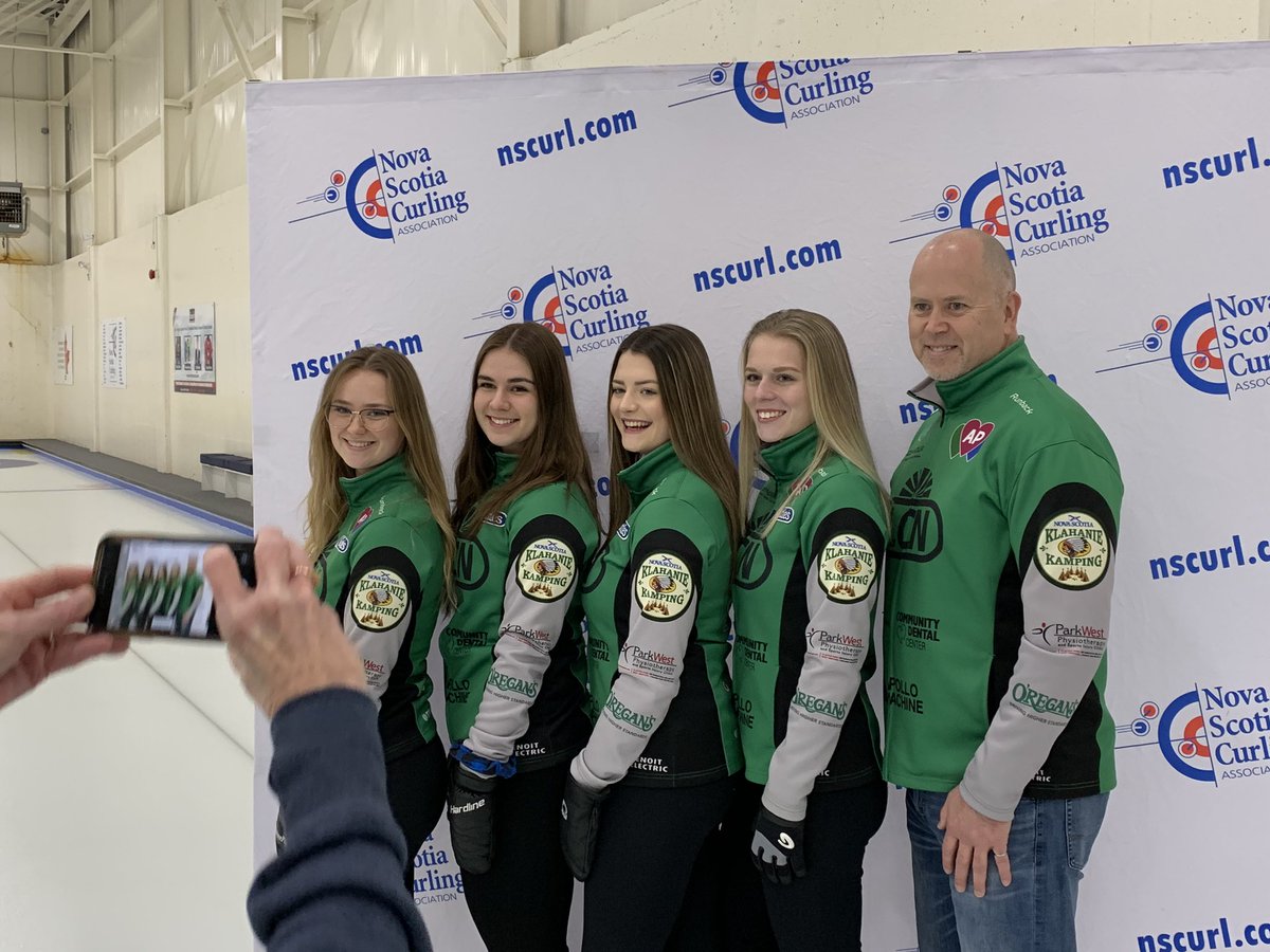 TeamCallyMoore's tweet photo. Finally!! NS U21 Provincials begin tonight at Lakeshore Curling Club!! Our first game is tonight at 7:30pm AST vs Marin Callaghan. You can follow live scores from https://t.co/4WukHOvsRe. Let’s go girls!!!! #NovaSask @LakeshoreCurlin @NSCurl https://t.co/RA8KeOU7MK