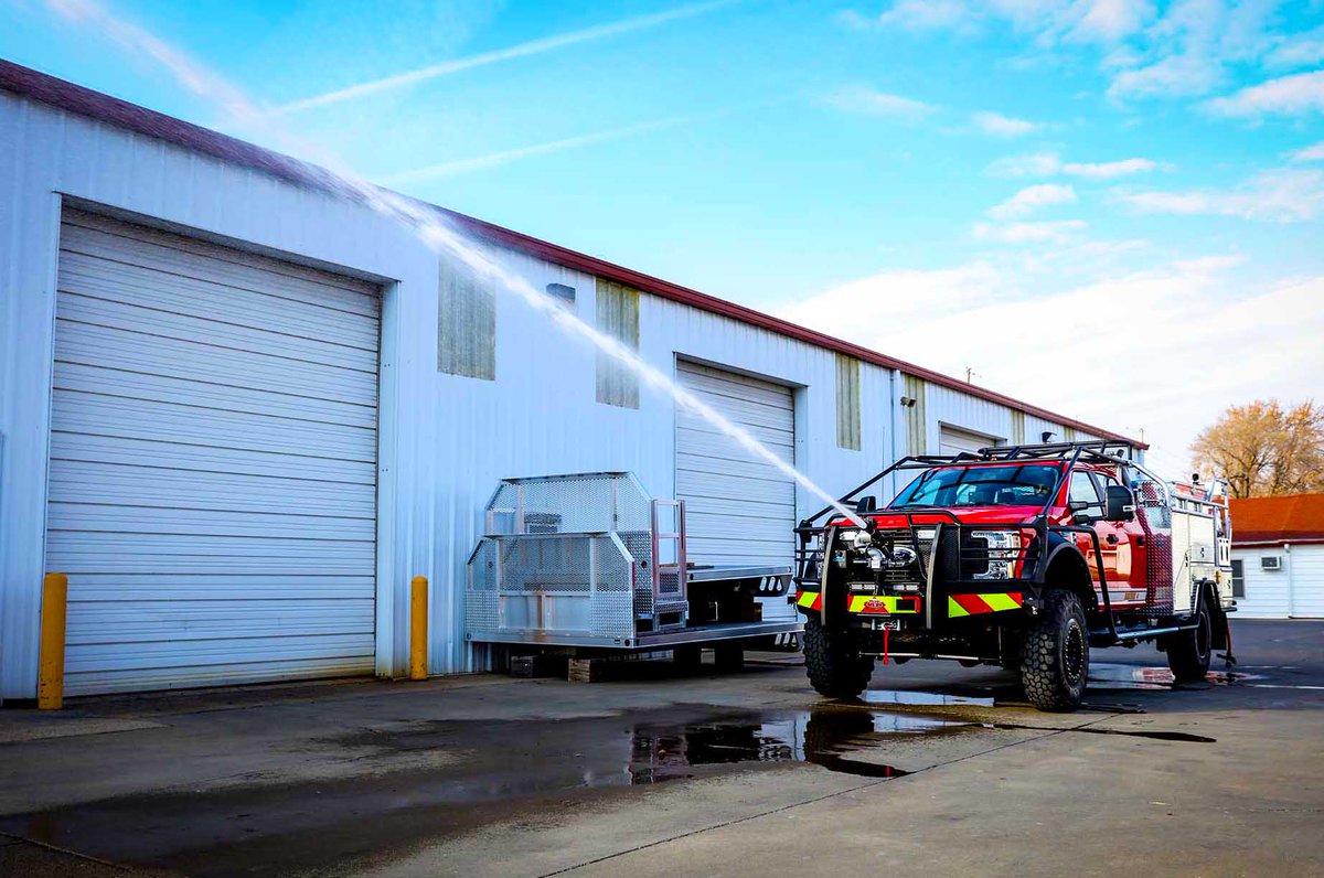 WeisFireSafety's tweet photo. The Weis Apparatus team builds fire trucks that can perform in demanding situations. With features such as the TFT Tornado monitor, our Weis Quick Attacks have the ability to protect lives and communities. 
#weisfiresafety #weisquickattack #fireapparatus #firetruck #taskforcetips https://t.co/1TRBL3zZqL