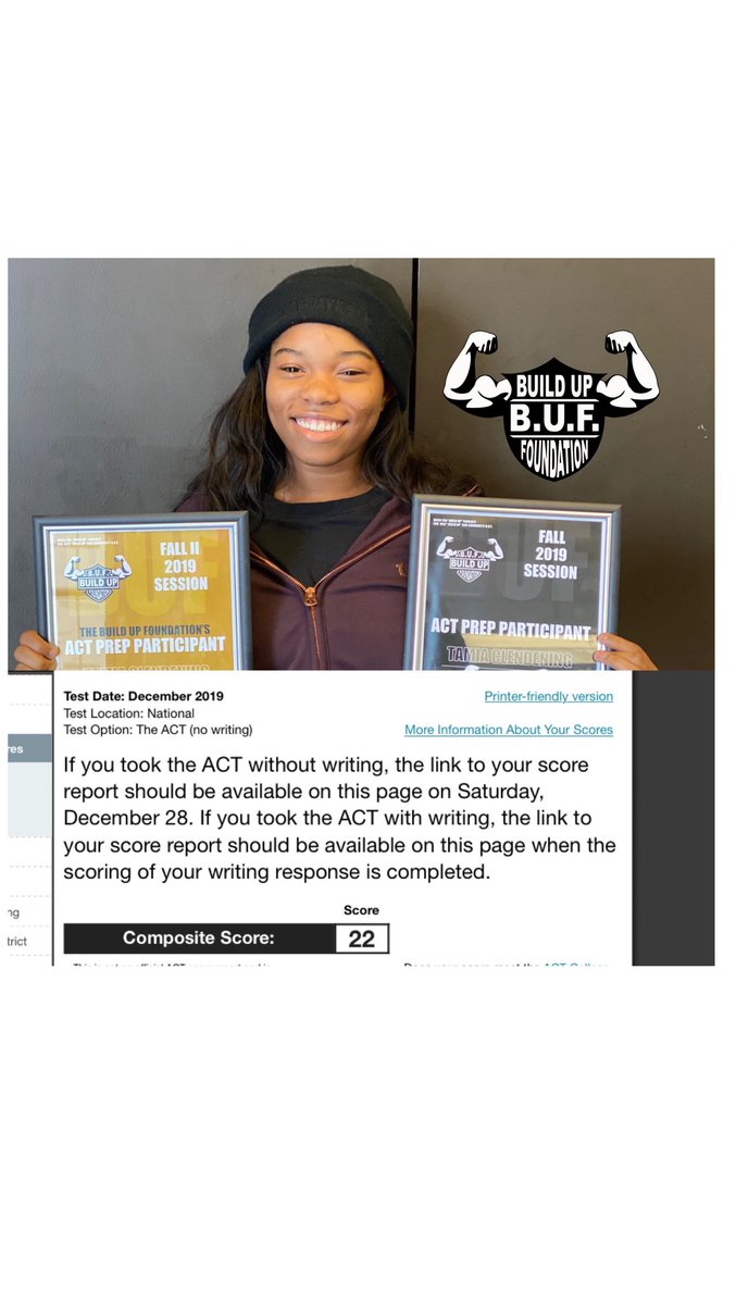 Congrats to one of one of our Free  ACT Prep students. She made a 22 as a Junior!