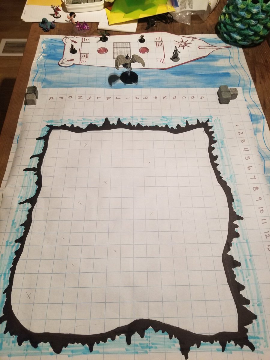 LooksLikeNick's tweet photo. Battleship style encounter for our homebrew campaign. Bombing the underwater world to bring up enemies. #dnd #dnd5e #dungeonsanddragons #homebrew https://t.co/lbAhLvwF7f
