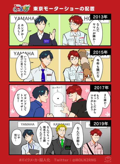 バイクメーカー擬人化の人 Moln2rng さんの漫画 151作目 ツイコミ 仮