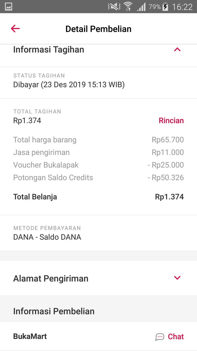 AngelaMetty's tweet photo. saya belanja pakai DANA CREDITS 50000 dan saldo DANA 1374 tapi tidak dikirimkan bukamart @bukalapak dan status dikembalikan hanya DANA 1374 sedangkan DANA CREDITS KADALUWARSA @BukaBantuan MANA KEADILAN BUAT SAYA? https://t.co/bkxx1XhIXy