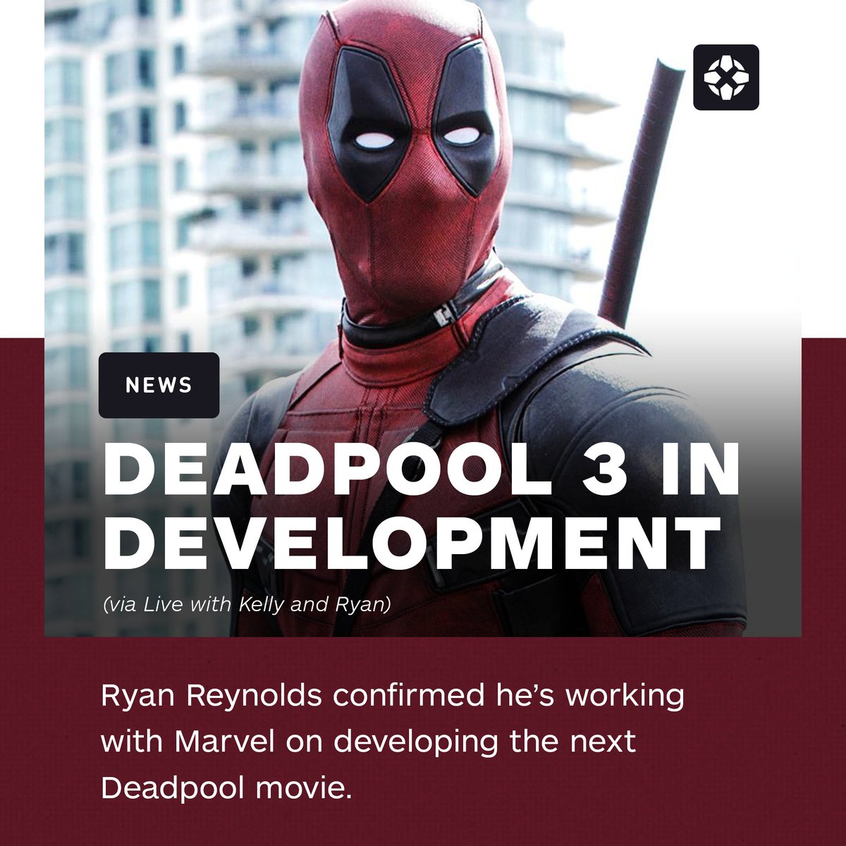 IGN's tweet image. “Yeah we’re working on [Deadpool 3] right now with the whole team… We’re over at Marvel now, which is like the big leagues all of a sudden.” - Ryan Reynolds