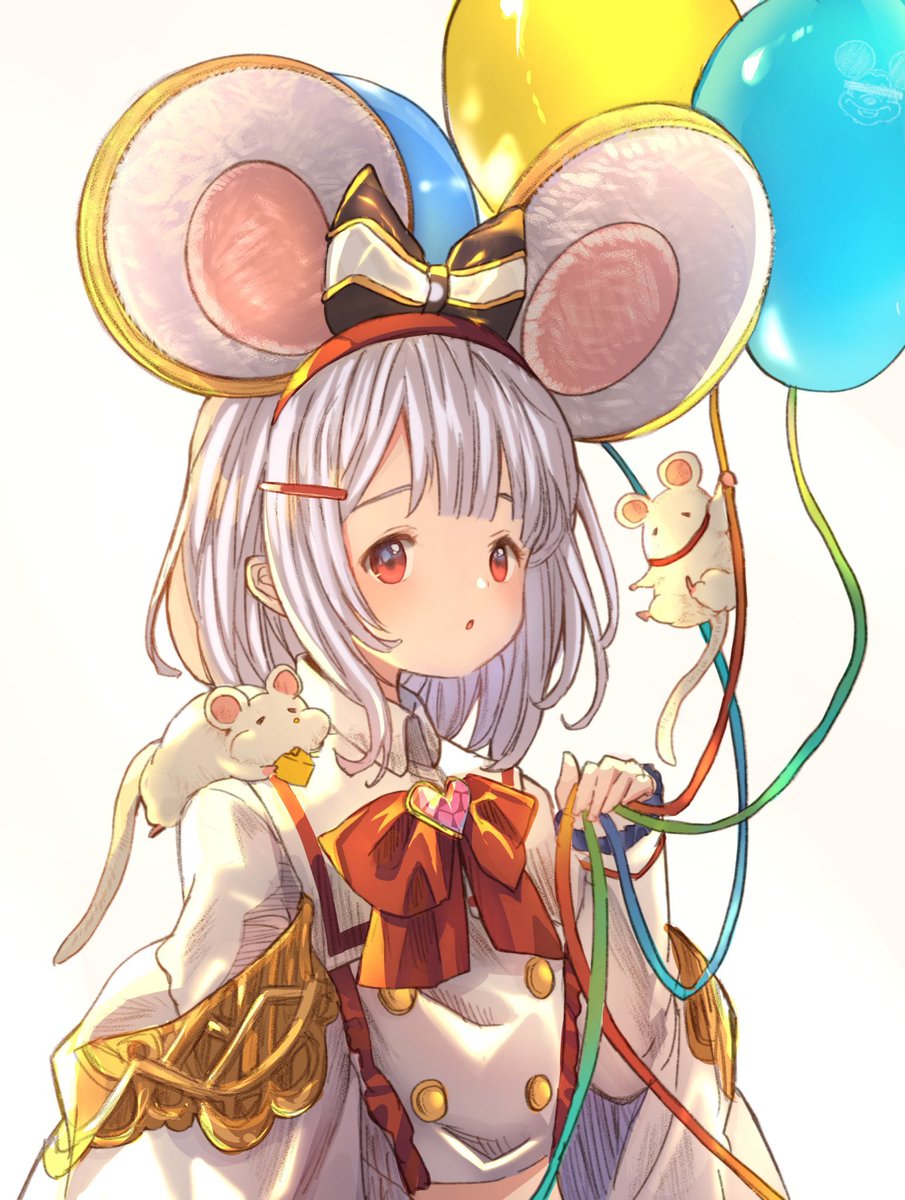 vikala (granblue fantasy) 1girl heart brooch brooch jewelry animal ears balloon red eyes  illustration images