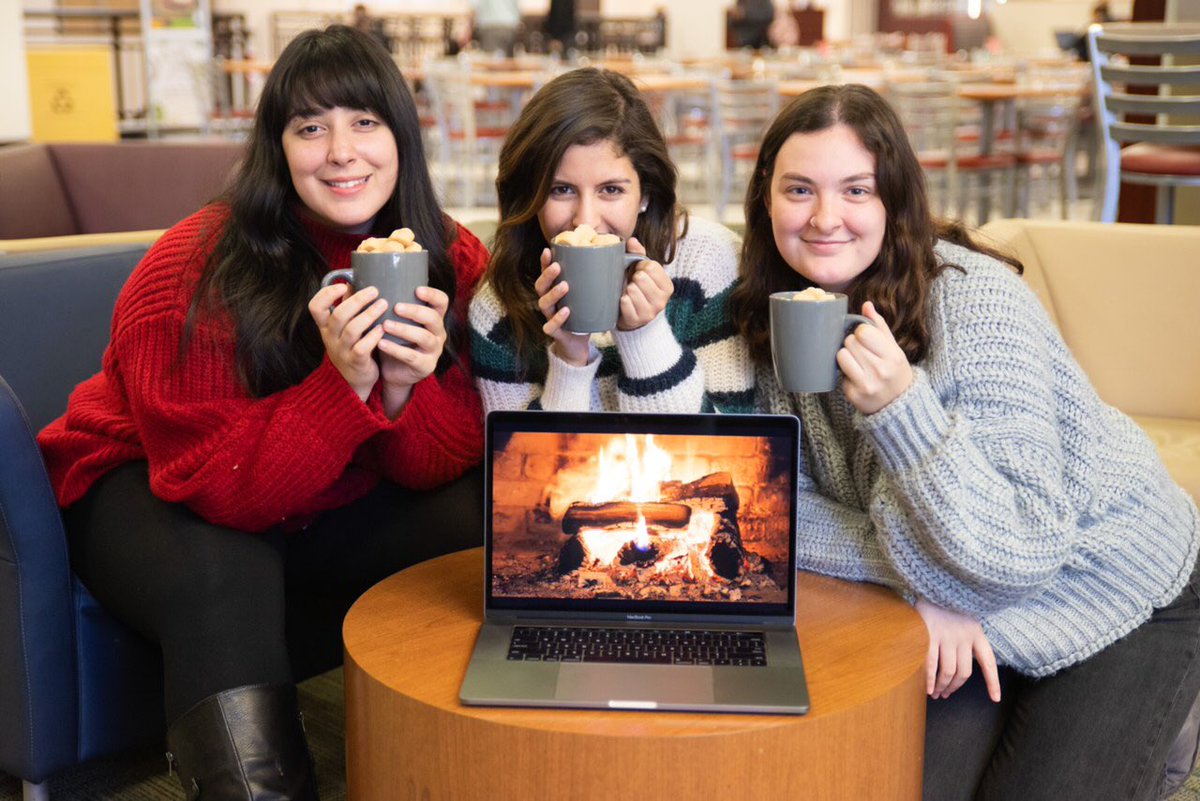 It’s sweater weather! ‘Tis the season to bundle up with friends and warm cup of joe by the fireplace 😌☕️ #TXST #LBJSC