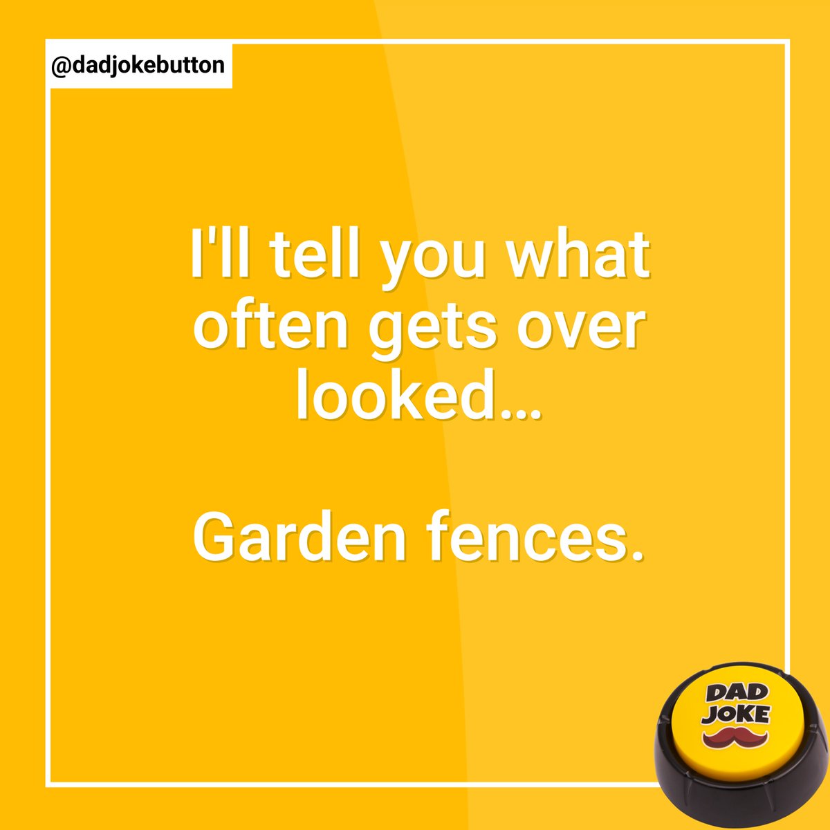 DadJokeButton's tweet photo. ➡️Follow @dadjokebutton
⁠
.
⁠
#dadjoke #dadjokes #jokes #joke #funny #comedy #puns #punsworld #punsfordays #jokesfordays #funnyjokes #jokesdaily #dailyjokes #humour #relatablejokes #laugh #joking #funnymemes #punny #pun #humor #talkingbutton https://t.co/P5dkUm7bdZ