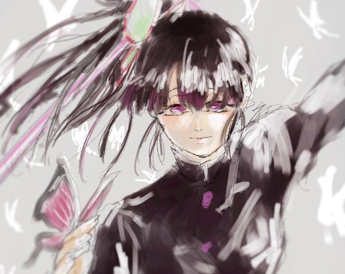 そらそらさんがTwitterに投稿した栗花落カナヲ(鬼滅の刃)のイラスト。