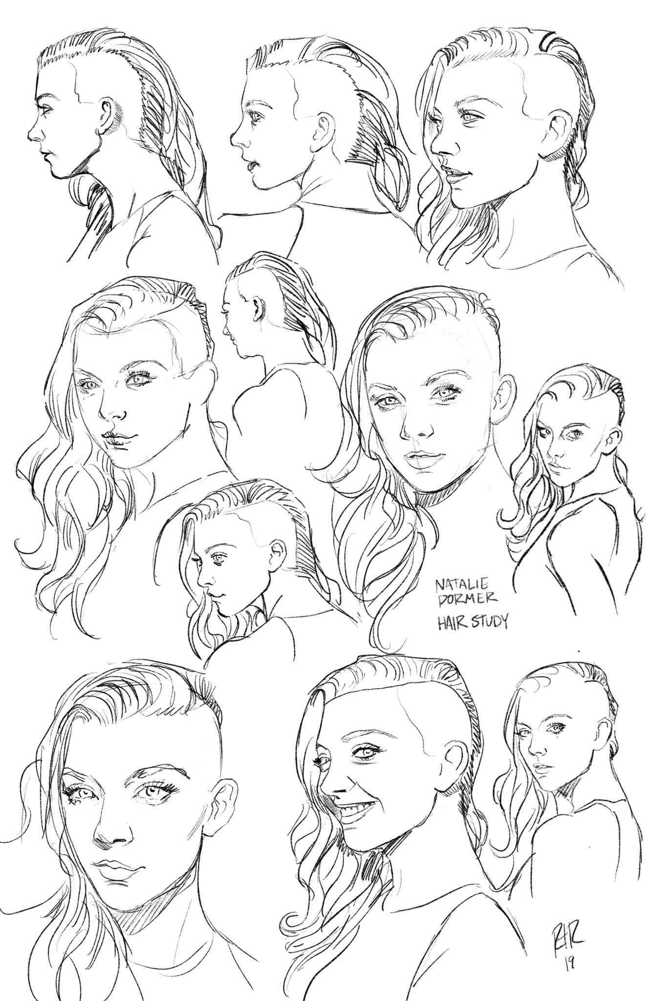 Ross Radke on Twitter "First set NatalieDormer hair drawing https