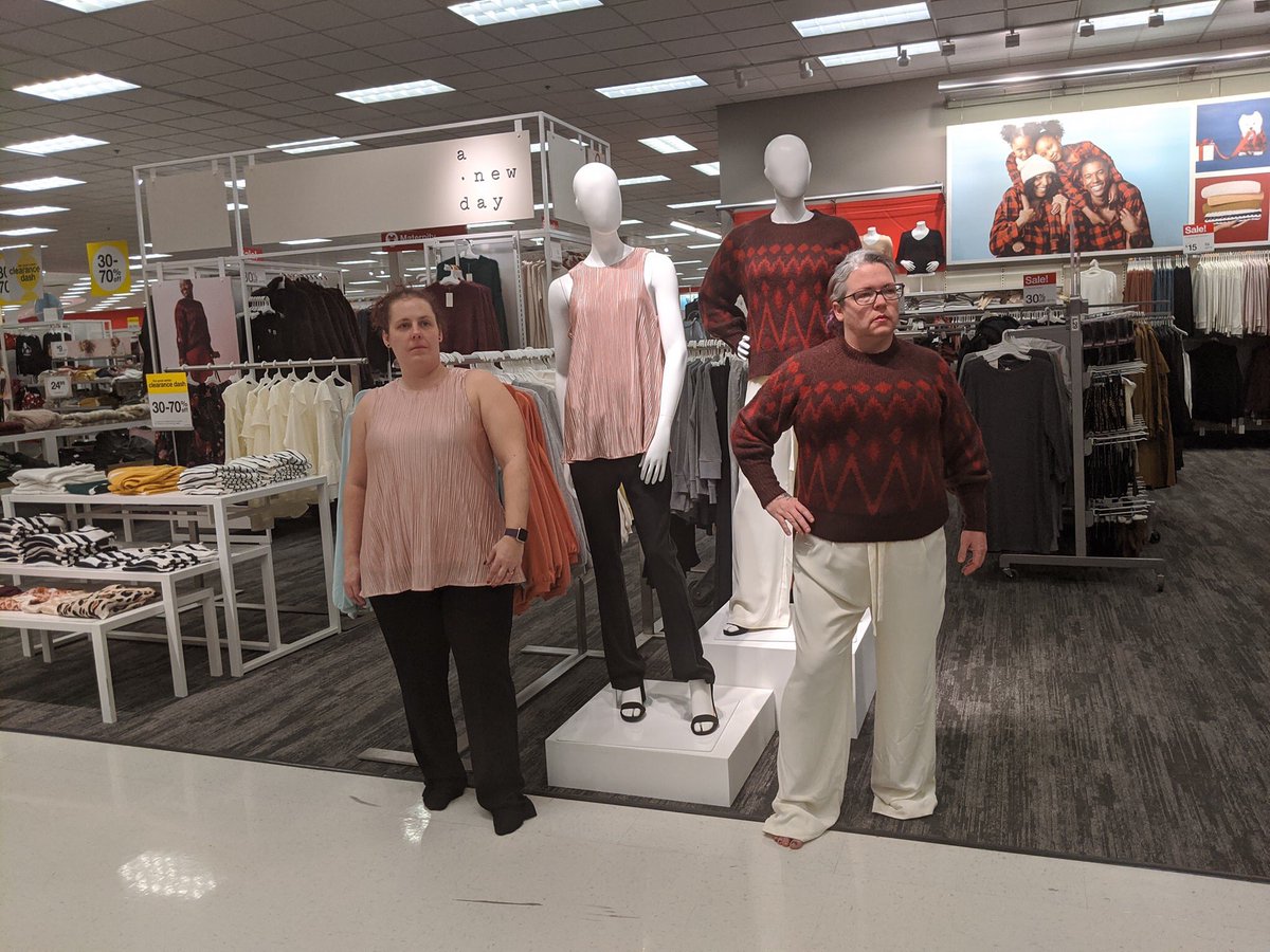 LeCarissa's tweet photo. Hey @TheEllenShow @andylassner @Target!!  We’d love for you to come join Midwest Mannequin Modeling Management!  Come model with the greatest! #mannequinmodeling #EllenDeGeneres #hardworkpaysoff #seriously #superserious #modelinglife https://t.co/jZbscME0iK