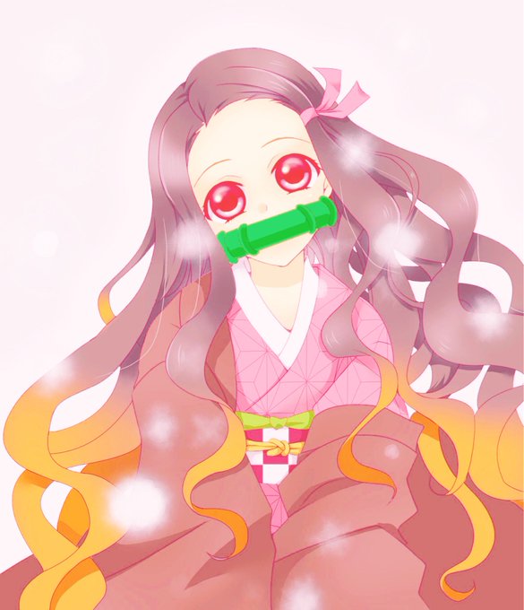 愛日。さんがTwitterに投稿した竈門禰豆子(鬼滅の刃)のイラスト。