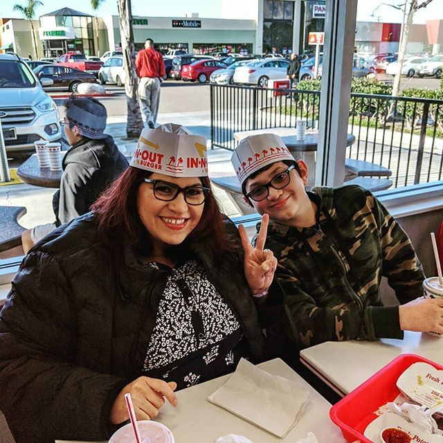 elevation_nwa's tweet photo. It's my birthday but they get the gifts... In-N-Out Animal Style! I love these nerds. #california #oceanbeach #sandiego #vacation #blessed https://t.co/xaAdyUzstx https://t.co/0CRxUhseTv