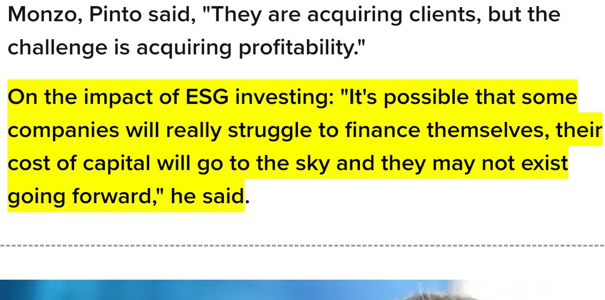 sethbannon's tweet photo. JP Morgan's co-President says companies that ignore ESG will face rising costs of capital that may threaten their existences. 👍

And he says "this is real. This trend will continue to gain momentum and be exponentially higher over the next 10 years." 💯

https://t.co/0P215zHcjF https://t.co/0CxVnEybCv
