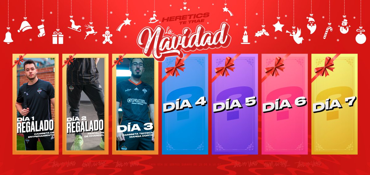 👀

Para el día 3 hemos preparado algo especial: ¡Camiseta técnica de manga corta!

🎄 RT y síguenos.
🎄 Comenta con #NavidadHeretics3: ¿Dónde te gustaría vernos competir en 2020 con esta camiseta?

Tienes 24h para participar, pero si no quieres esperar 🛒 shop.teamheretics.com