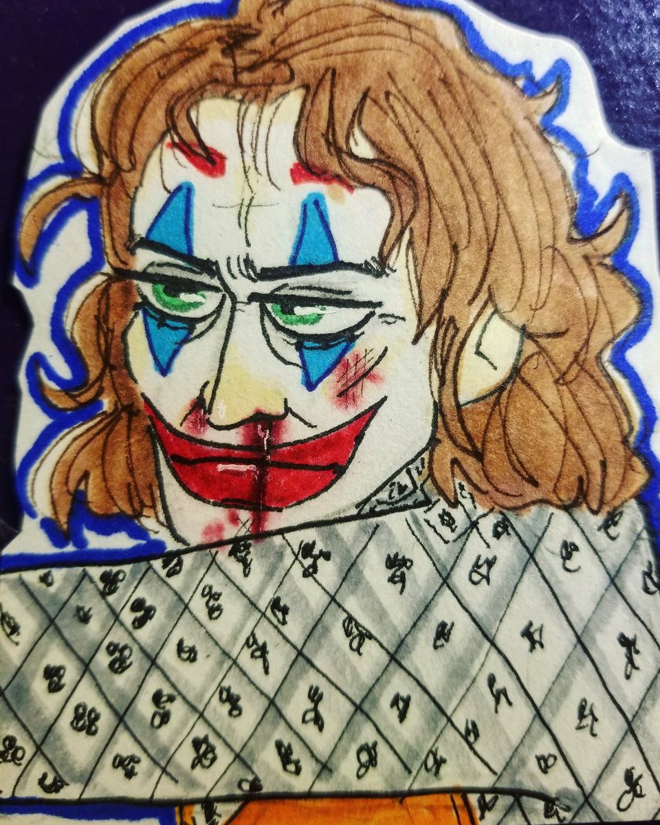 harleythefool's tweet photo. hi hello here's some joker art I've done!! 

#joker #joker2019 #arthurfleck #JoaquinPhoenix #dccomics #jokerfanart https://t.co/tlABFI4VJF