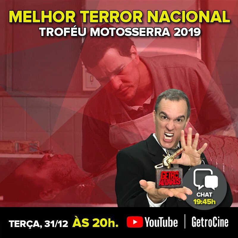 getrocombr's tweet photo. Vem aí o I GETRO AWARDS, a premiação terrorífica mais inusitada da internet! Dia 31/12, às 20h, venha conhecer os vencedores do Troféu Motosserra: https://t.co/M1BttNzvq8 #getrocombr https://t.co/0a2R8qE78W