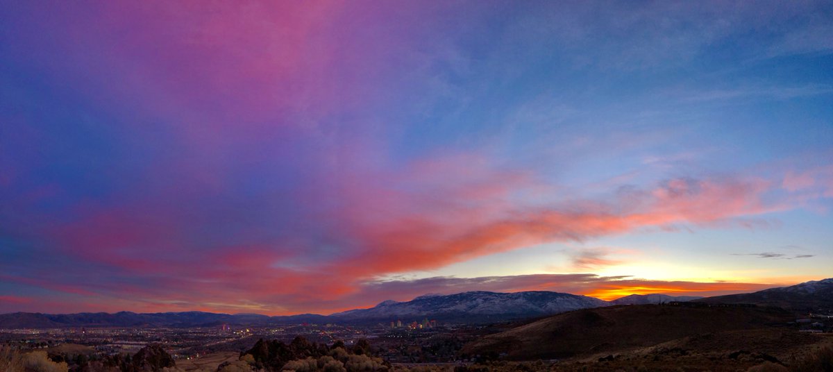 We never tire of this view from the weather office. Have a great weekend out there! Tomorrow looks solid with plenty of sun and light winds. Light snow moves in late day Sunday. #sunset
