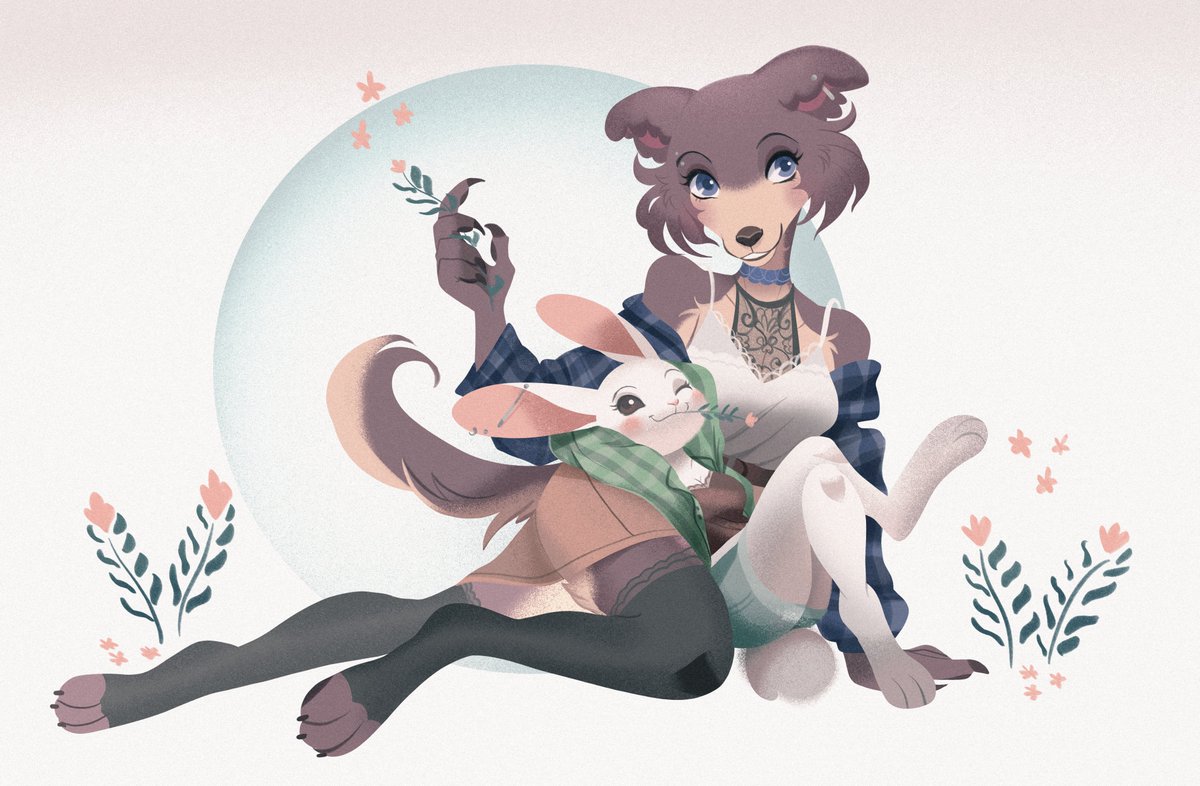 jaykittens's tweet photo. Juno x Haru again 🐺🐰🌸🌿 #BEASTARS https://t.co/siMkZFxAQU