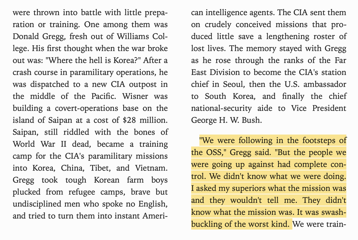 They apparently also recklessly sent recruits in East Asia to their deaths in the exact same way. The officer responsible rose to be National Security aide to George H.W. Bush.