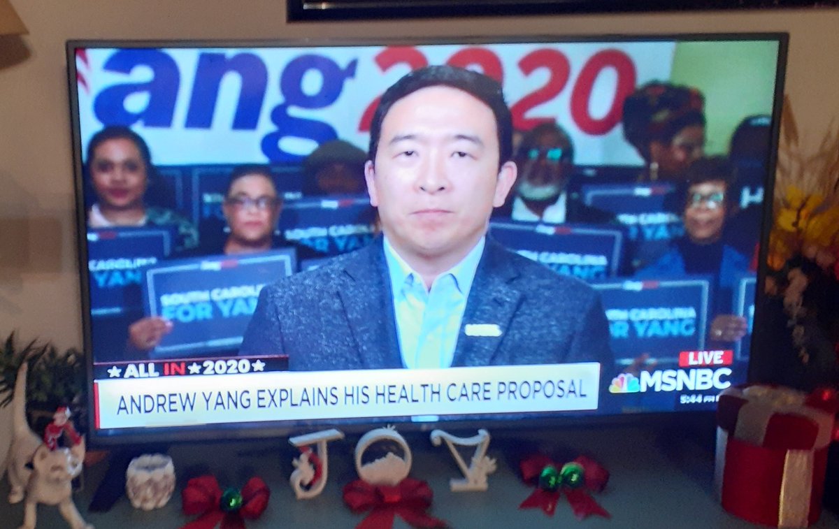 Photo of Candidate Yang on MSNBC