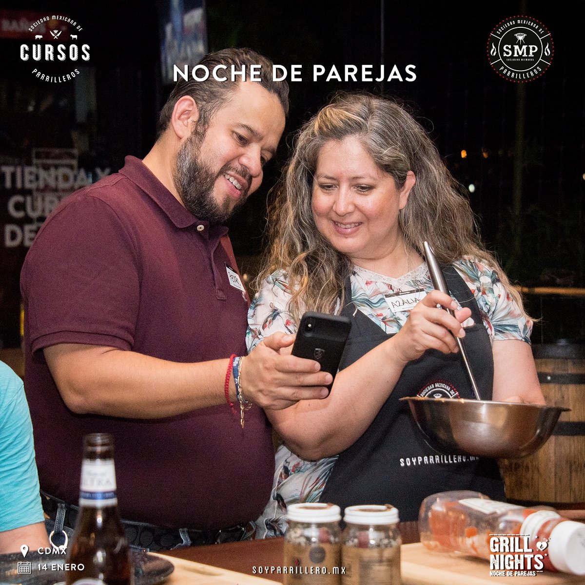 soyparrilleromx's tweet photo. Pasa una noche diferente con tu pareja y asiste al curso "Noche de Parejas" impartido por el Maestro Parrillero Marcelo Aguilar en el Capítulo de CDMX.
 📆 14 de Enero 2020 

➡ Separa tu lugar aquí: https://t.co/kn16CoIIhU
#ElFuegoNosUne #SoyParrilleroMX 
#CursosSMP https://t.co/VkIj48jIf7