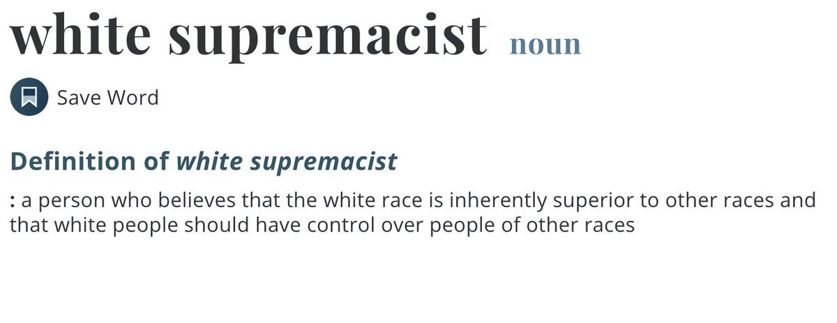 First, we must understand the meaning of white supremacy. Many people think of it as the ultimate racial slur.It is not.It is the idea that the white race is superior. WHY one believes this is not important (we'll get into that) But white supremacy has nothing to do with hate