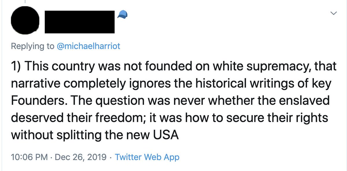 People say I'm being divisive when I say that America was founded on racism and white supremacy. The reason for that is twofold:1. A lot of white people don't understand what "white supremacy" means2. MOST PEOPLE learned the white supremacist version of US history A thread