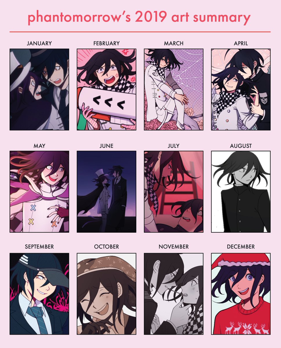 i also made a 2019 art summary to look back on all of the improvement and saiou lol i look forward to drawing them even more in 2020 as well as seeing where my art journey will take me next!??✨ 