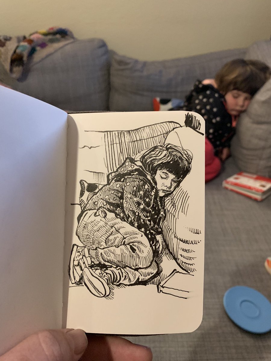 Year in review 2019: family sketches.

First up: Juni (4yo) tried to tell me she wasn't sleepy and wouldn't lie down. 