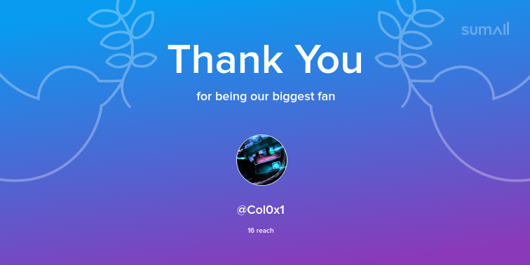 DERGOOD22's tweet photo. Our biggest fans this week: Col0x1. Thank you! via https://t.co/Nb0BeJcalr https://t.co/7pk7UYVuW7