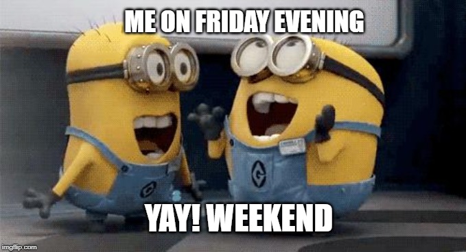 GrpBima's tweet photo. The blissfulness of Friday evening is the best!
 Just like minions. 
#WeekendVibes #Groupbima #ConnectToHappiness #FridayBlissfulness https://t.co/JFBQWlise9