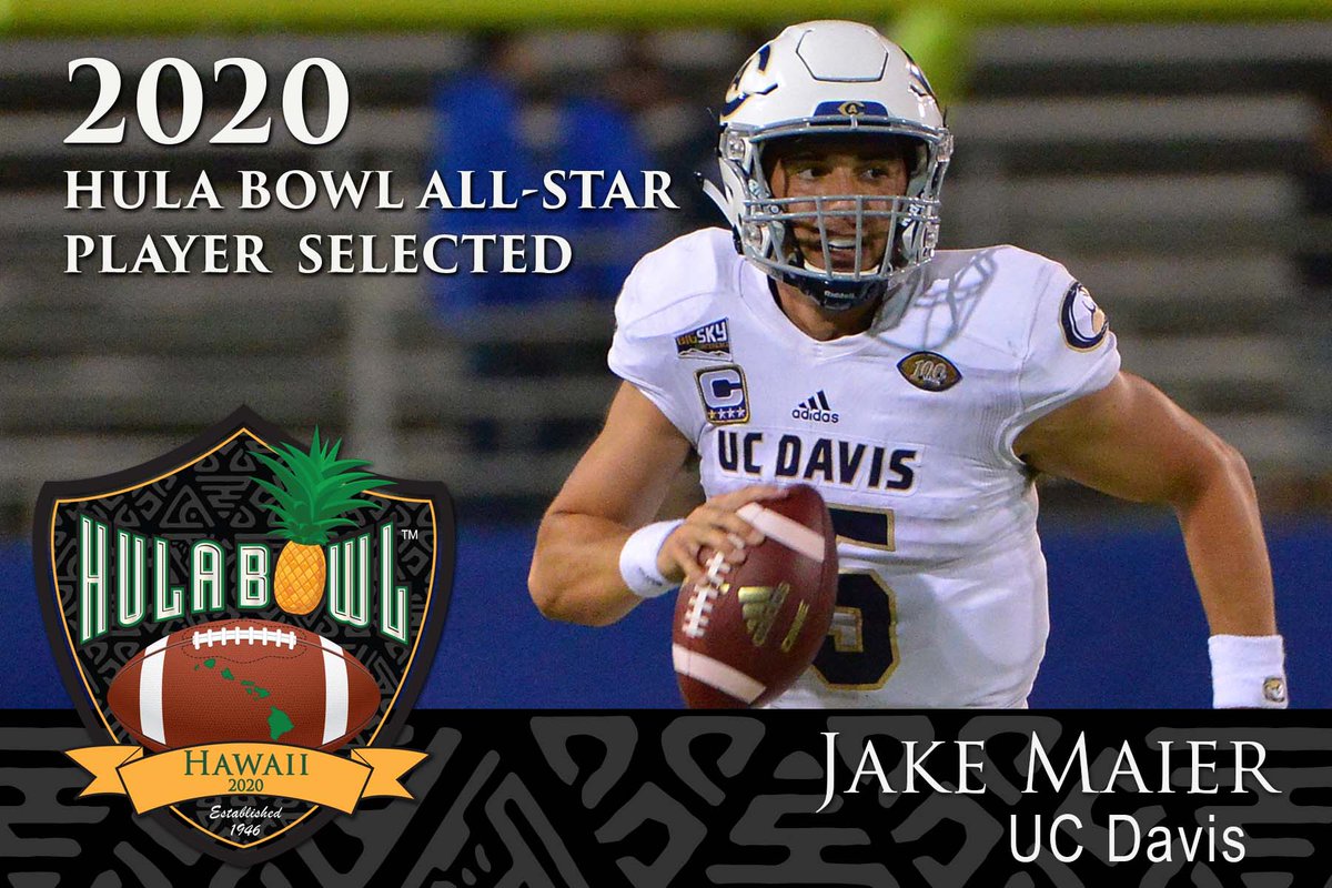 The Hula Bowl is pleased to announce Jake Maier from UC Davis has been invited to come and showcase his talent at the 2020 Hula Bowl in Hawaii!!

#hulabowl #hulabowlhawaii #ucdavis #nfl #Adidas #hulabowlhawaii #ucdavis #nfl #adidas