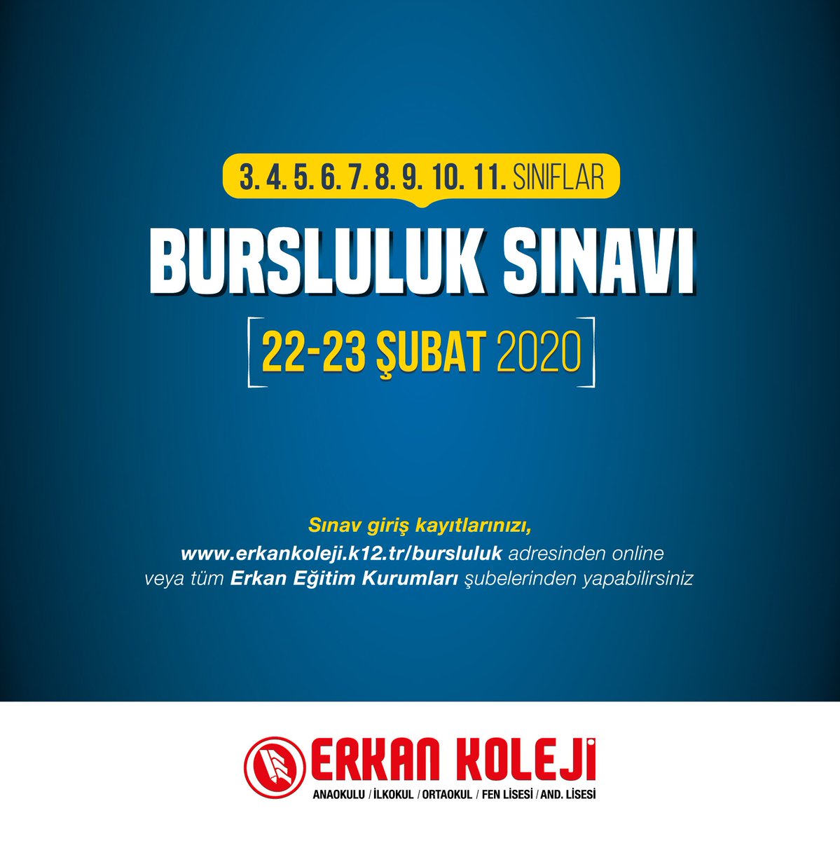 Erkan Koleji Bursluluk Sınavı Kayıtları Başladı.
erkankoleji.k12.tr/bursluluk adresinden kayıt yaptırabilirsiniz.
Bilgi için : 444 24 57
#erkanokulları #erkankoleji #bursluluksınavı #kolej #bursluluk #adana