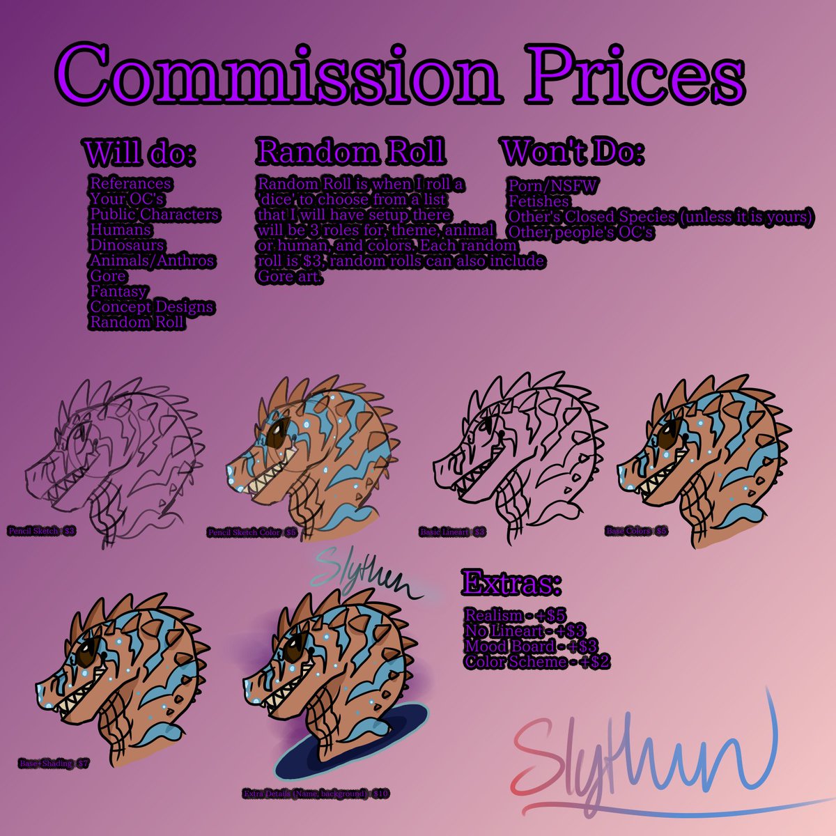 Thought I'd post my Commission prices, here ya'll go #art #digitalart #commissionsopen