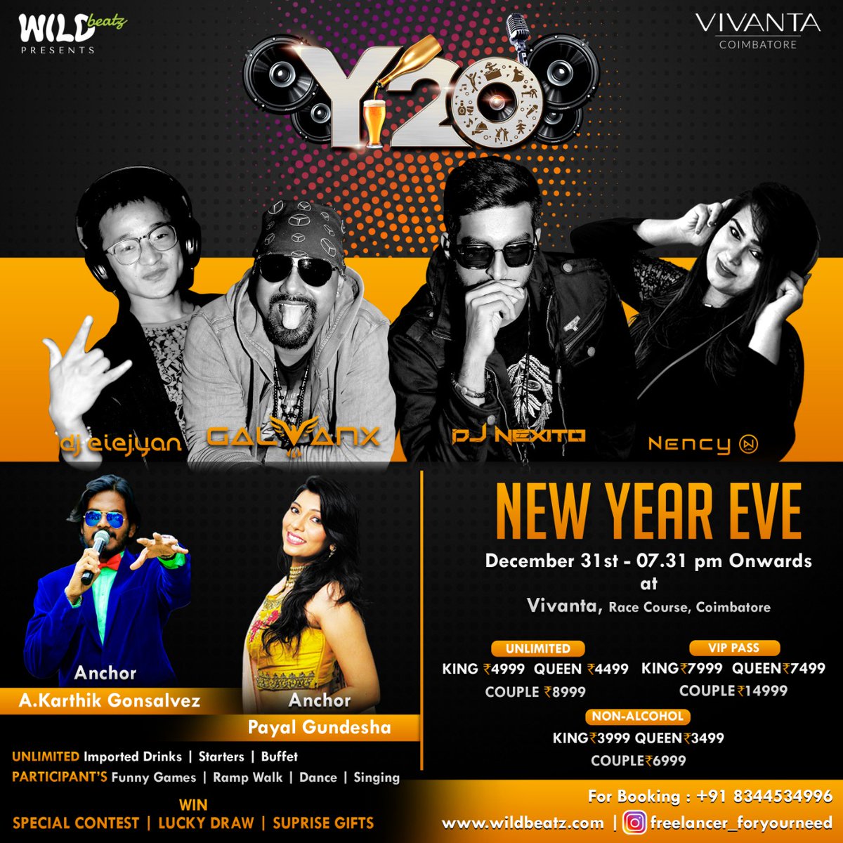 DjNexito's tweet photo. Alright Guy's  
     
#Y20  2⃣0⃣2⃣0⃣

#DJ #NEXITO 🎧

Biggest New Year Party n Town  

#TAJ #VIVANTA #COIMBATORE 

                  Event By 

               #WildBeats https://t.co/LlyWNrZBgQ