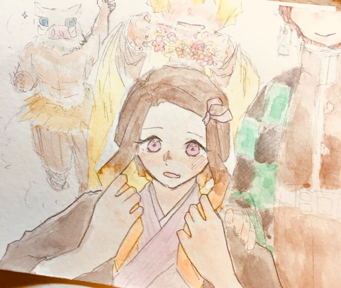 おこた！さんがTwitterに投稿した竈門禰豆子(鬼滅の刃)のイラスト。