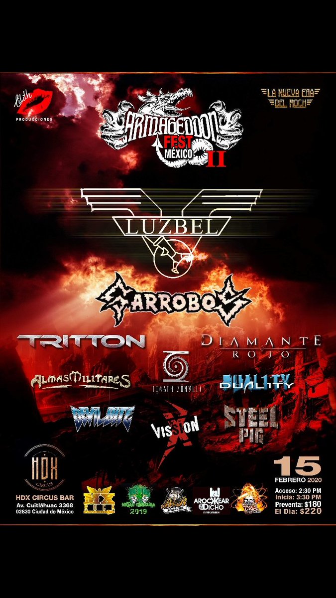 DIAMANTES!!! nos vemos el proximo 15 de Febrero en el ARMAGEDON FEST con <a href="/LuzbelOficial/">Luzbel Oficial</a> y excelented bandas!!! Pronto detalles de puntos de venta e info, nos vemos pronto Ciudad de Mexico #ElLlantoDelRey