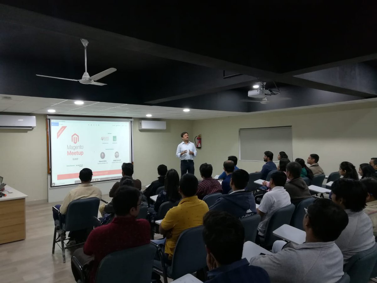 SolwinInfotech's tweet photo. Kudos!✋
#MagentoMeetup started with the great #Magento enthusiasts.
Opening remarks were given by @sanjaydabhoya & Tejas Patel.
Let's have fun and good networking.👨💻
@SolwinInfotech @Adobe @magento #event #tech #surat #technologymeet https://t.co/C0TppiCvYQ