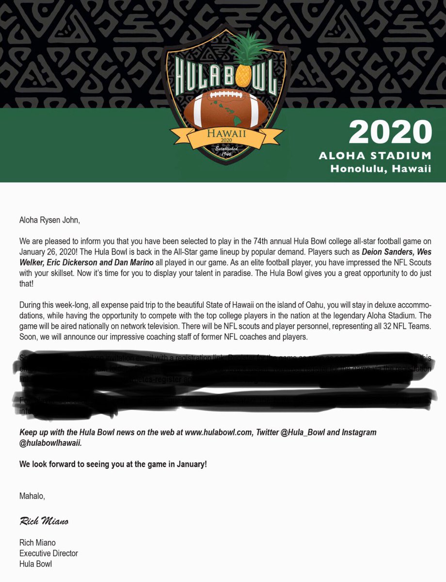 CoachTFord's tweet photo. Huge S/O to my guy @ryflyguymy19 for getting the official invite to the @Hula_Bowl!!! Excited for you to compete against some of the best in the nation! Get after it big fella!!! #RepTheLeaf🍁 #DreamMakers https://t.co/Rv1gFk0o8H