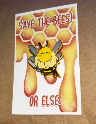 KosmicMatter's tweet photo. Hard Enamel Pin #bee #knife #savethebees #pin https://t.co/9zS5n6zGMF