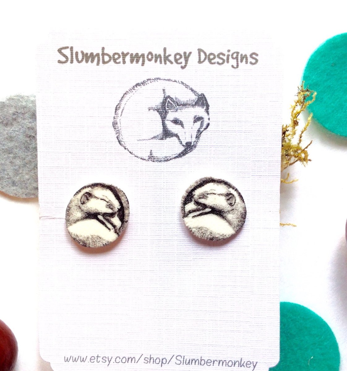 buck_lj's tweet image. Dormouse Stud Earrings - Cute Animal Jewellery - Gift For Wildlife Lover - Shrink Plastic. tuppu.net/47b25c49 #Slumbermonkey #Etsy #RoundStuds