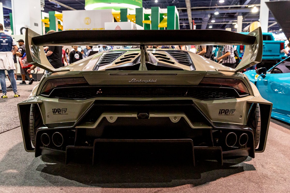 mollymagazine's tweet photo. #LibertyWalk Silhouette GT Works #widebody #Lamborghini #Huracan Performante wrapped in #Inozetek by #ImpressiveWrap with #iPEexhaust, rolling on #AnrkyWheels and an #AirLiftPerformance suspension from the #AerosunZ booth at #SEMA #sema2019 #lamborghinihuracan #huracanperformante https://t.co/mnbxMDpI0K