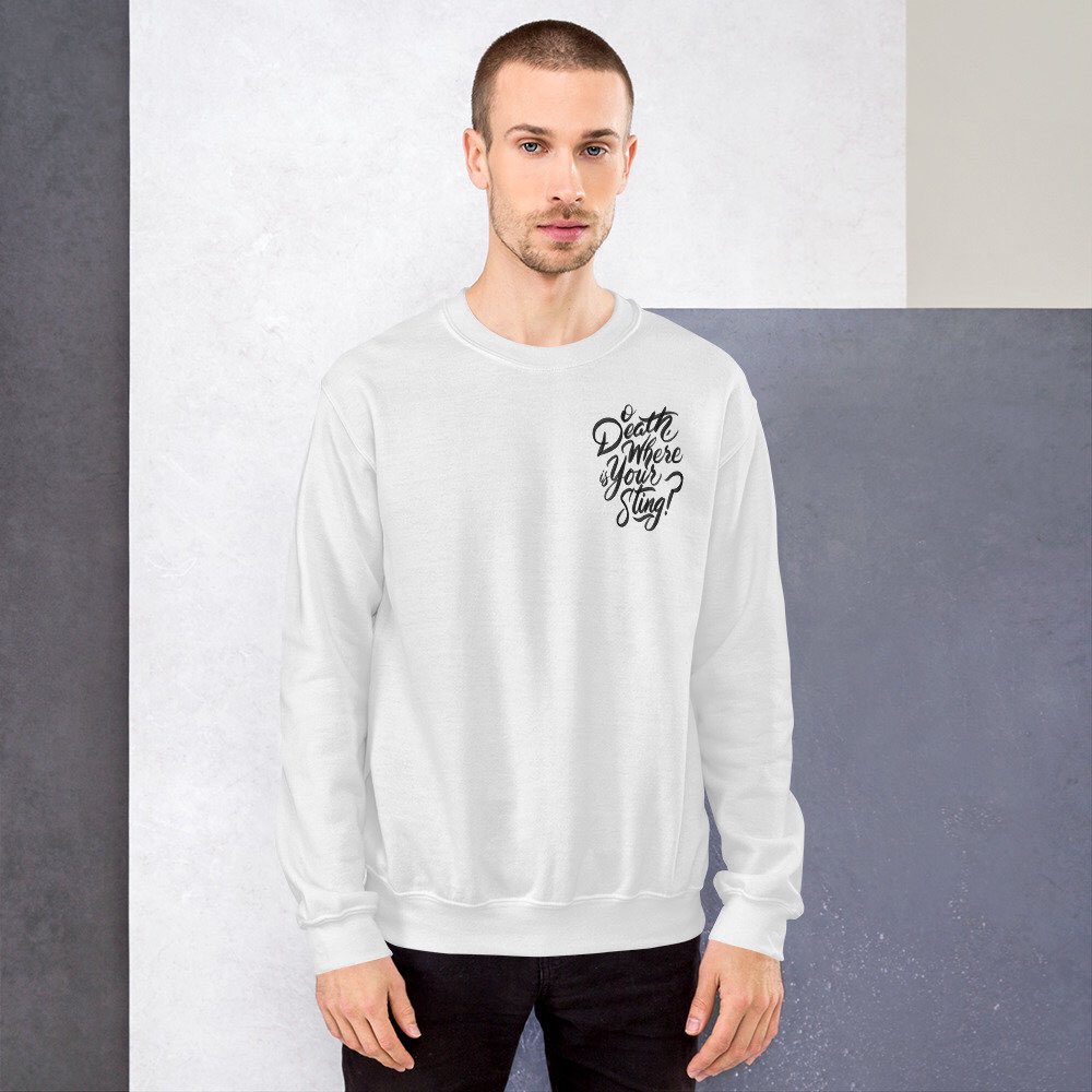 MMVIProductions's tweet photo. O Death, Where is Your Sting? - Unisex Sweatshirt. Check it out! ✌🏼

 #scripture #handlettering #bible #script https://t.co/k1mN2e6cc2 https://t.co/EugksAUHdR