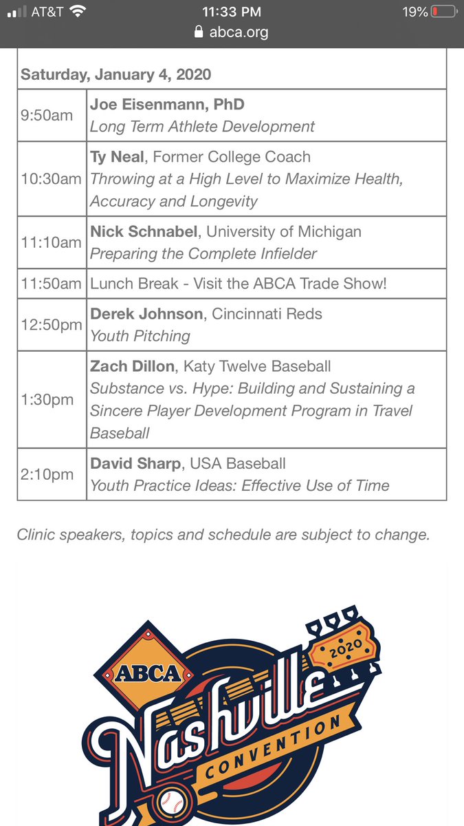 S_B_P_Neal's tweet photo. First Tweet is the countdown to @TysonBNeal representing SBP as a speaker at the 2020 @ABCA1945  Nashville Convention. Discussing High Level Throwing https://t.co/Gw6lDbwWVM