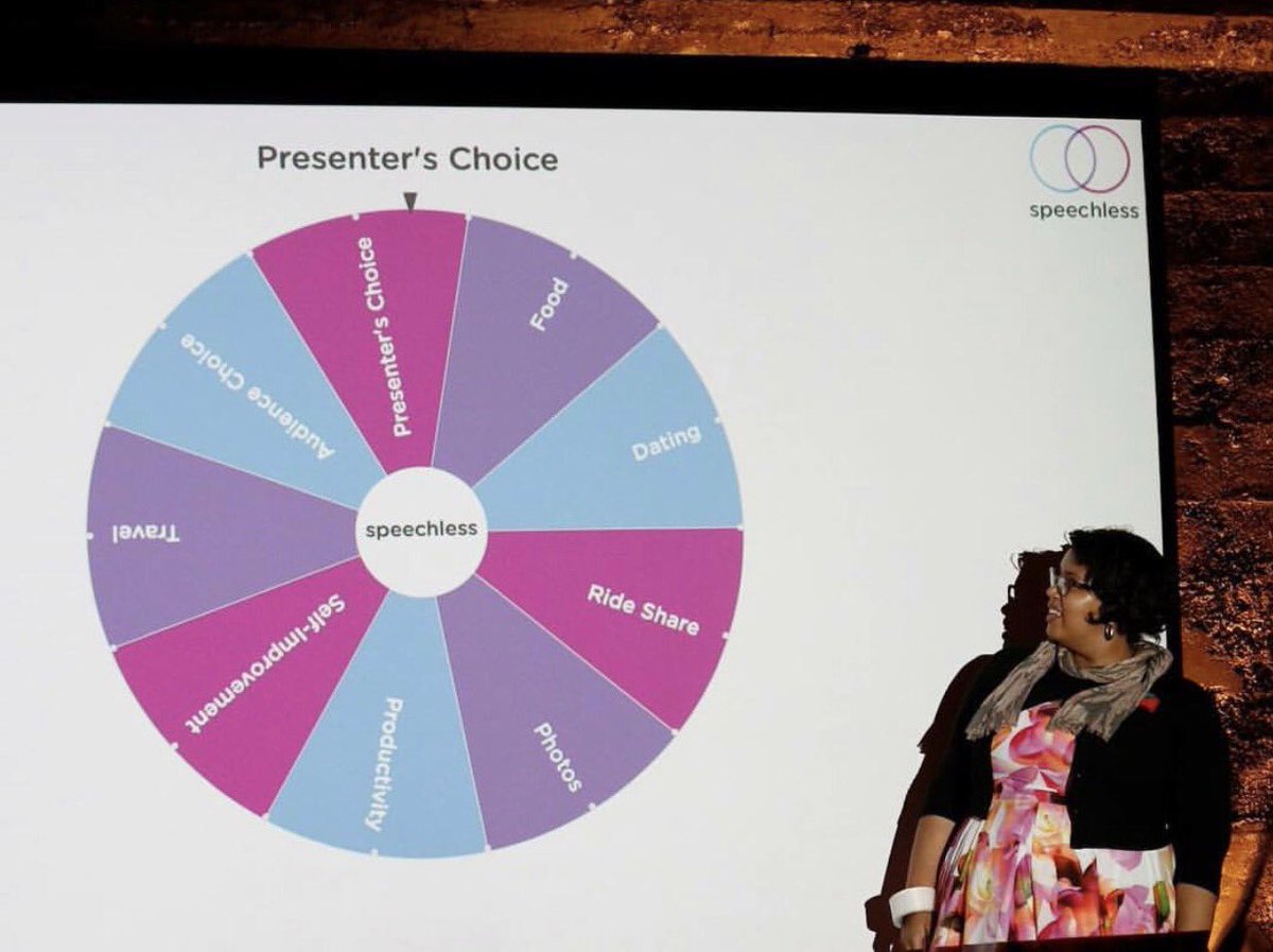 gobsmackd's tweet image. #fbf Flashback to that time I hosted an hour of the @SpeechlessShow 24-hour comedy marathon &amp;amp; also presented an improvised, very silly, fake dating app during another hour. I have a roll of translucent duct tape on my wrist. Like jewelry. #eventplannerproblems