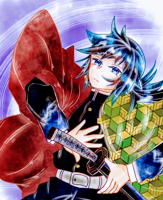 🪼뚜루루🪼さんがTwitterに投稿した冨岡義勇(鬼滅の刃)のイラスト。