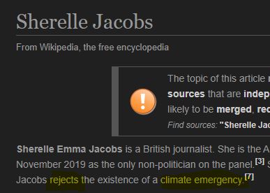 ClimatePoet's tweet photo. Leftwing-leaning #Wikipedia is now choosing "reject" instead of "denier" as a way to blacken those who are not hive-minded, blind-faith, docile sheep of the MANMADE #GlobalWarming "#12YearsLeft" until the Earth-is-destroyed propaganda campaign. https://t.co/dOB4foJJqg