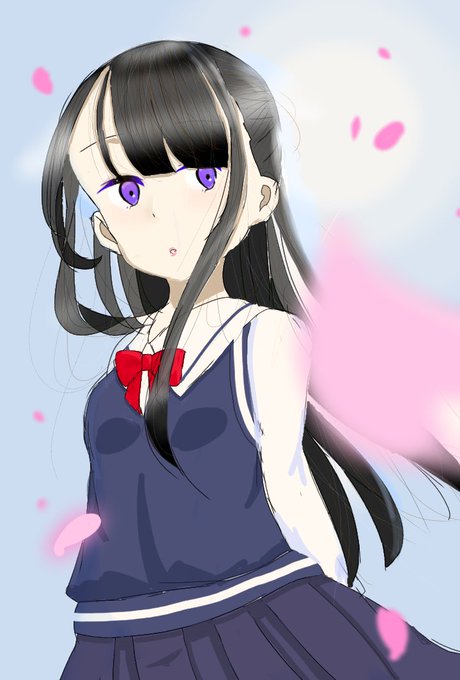 黒髪ロングのtwitterイラスト検索結果 古い順